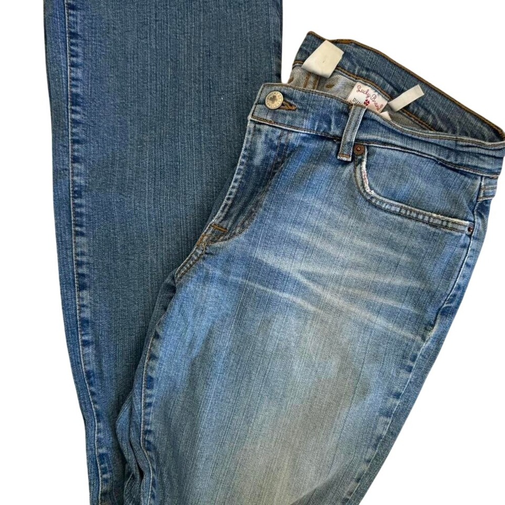Lucky Brand Y2K Flare Jeans Women Size 12 Medium Wash Low Rise - Picture 1 of 5